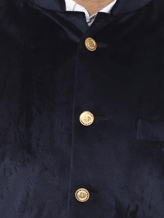 solid blue nehru jacket - 15840499 - Zoom Image - 5