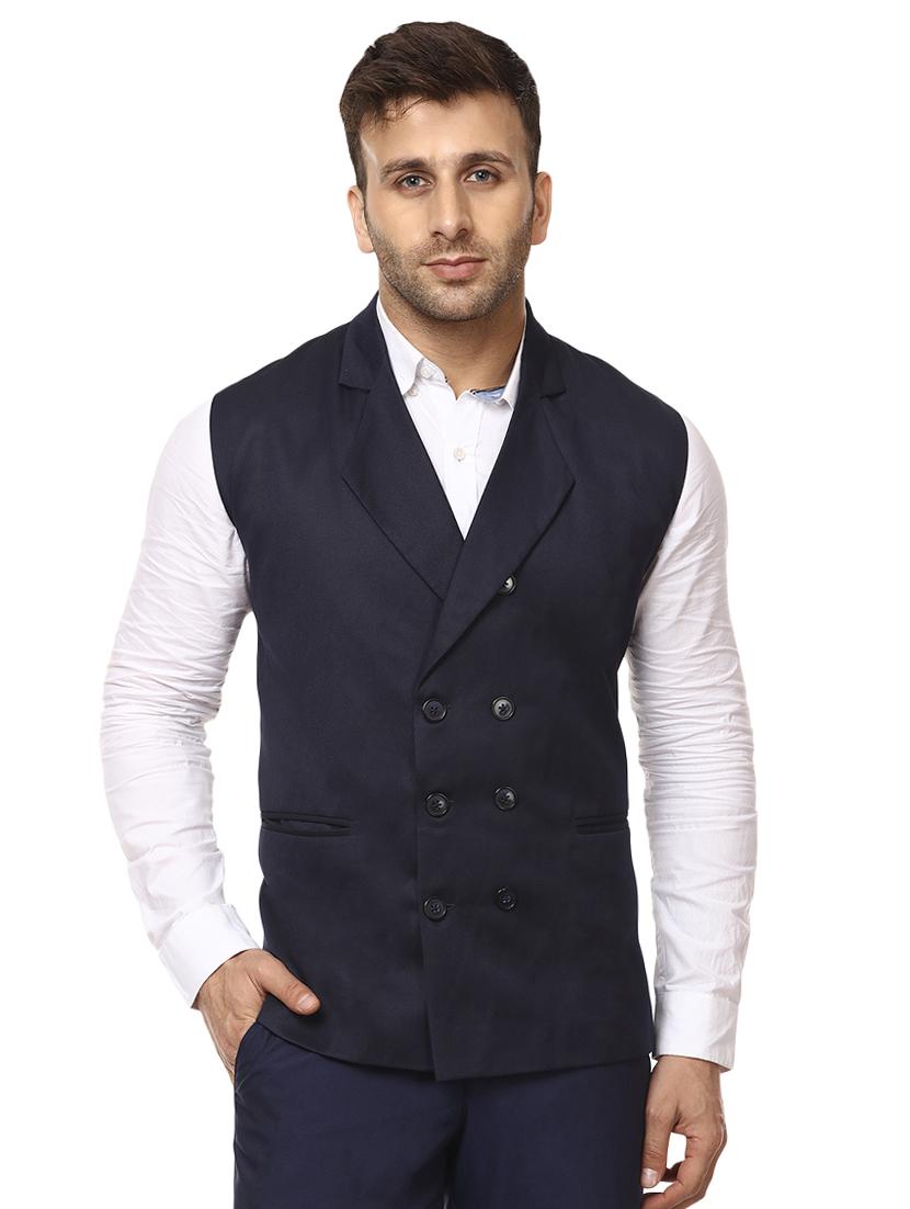 blue cotton waist coat - 15840508 - Zoom Image - 1