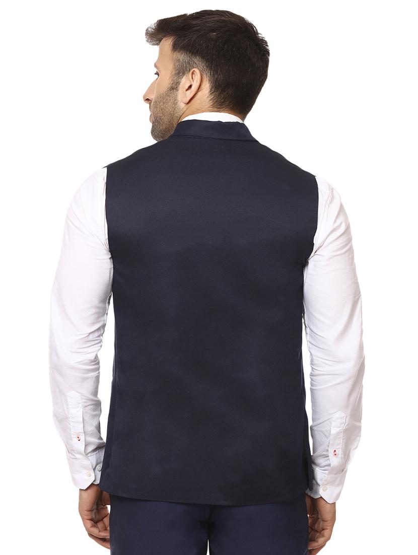 blue cotton waist coat - 15840508 - Zoom Image - 3