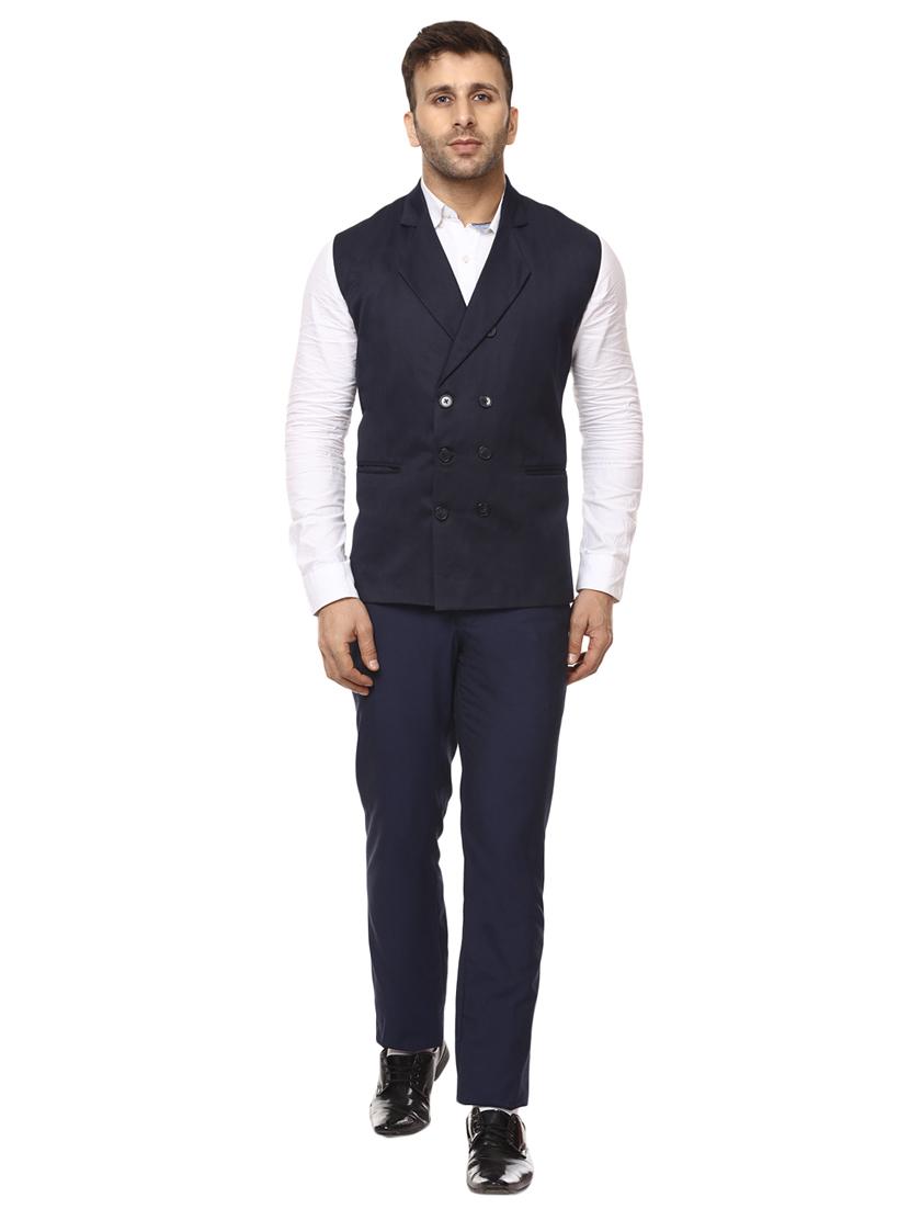 blue cotton waist coat - 15840508 - Zoom Image - 4