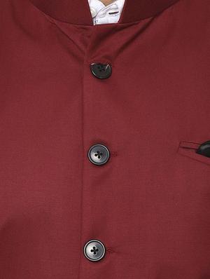 solid maroon nehru jacket - 15840512 - Standard Image - 5