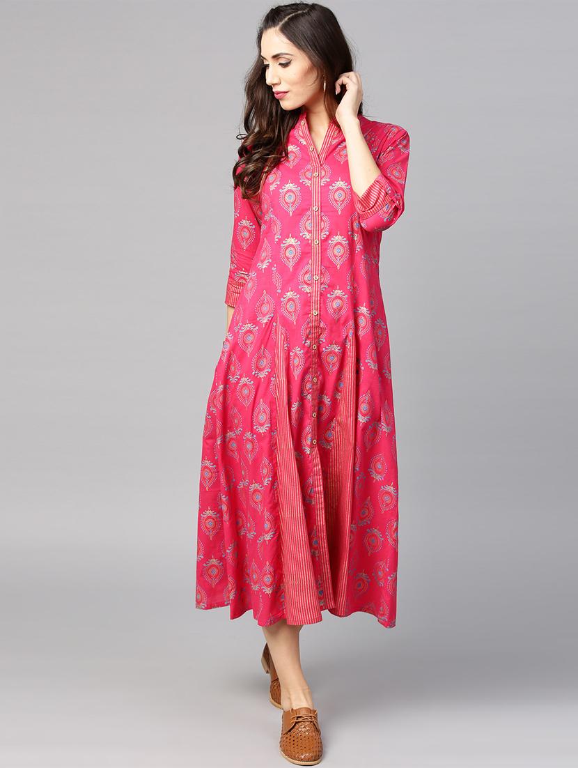 a-line block printed dress - 15840653 - Zoom Image - 1