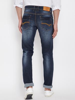 blue light washed ripped denim jeans - 15840832 - Standard Image - 3