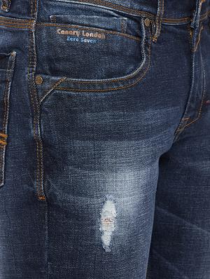 blue light washed ripped denim jeans - 15840832 - Standard Image - 5