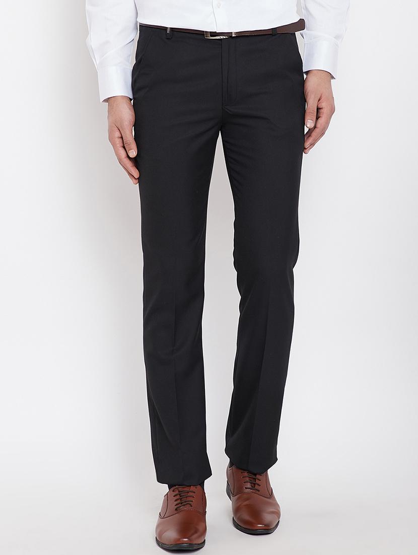 black polyester flat front formal trouser - 15840840 - Zoom Image - 1