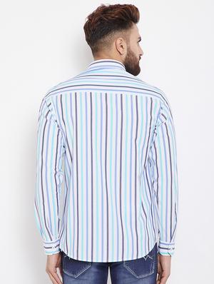 blue striped casual shirt - 15840845 - Standard Image - 3