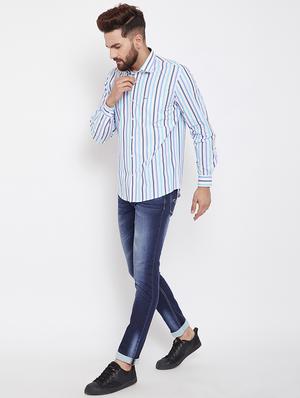 blue striped casual shirt - 15840845 - Standard Image - 4