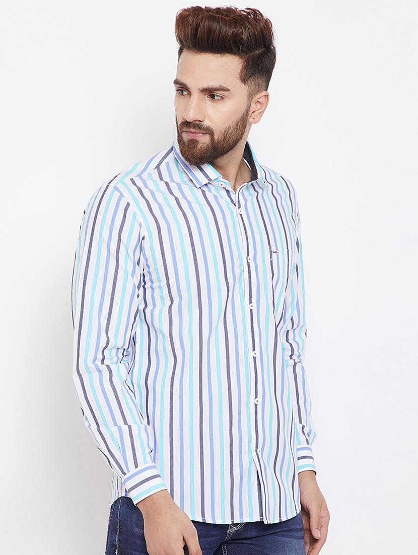blue striped casual shirt - 15840845 - Zoom Image - 2