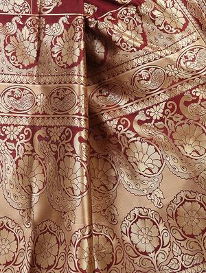 floral zari motif banarasi saree with blouse - 15840977 - Standard Image - 4