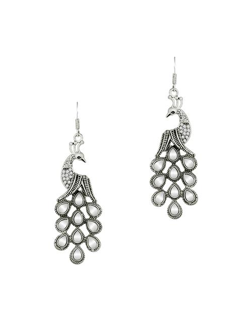 silver metal drop earring - 15842427 - Very Small Image - 1