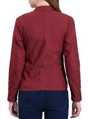 lapel collar solid blazer - 15842533 - Standard Image - 3