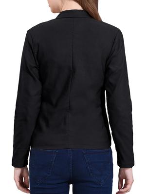 lapel collar solid blazer - 15842535 - Standard Image - 3