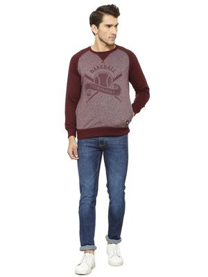 maroon printed raglan t-shirt - 15842900 - Standard Image - 3