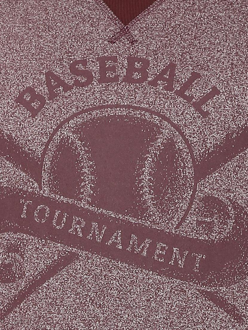 maroon printed raglan t-shirt - 15842900 - Zoom Image - 4