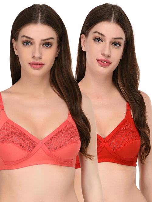 set of 2 mesh panel floral patch bras - 15843017 - Very Small Image - 1