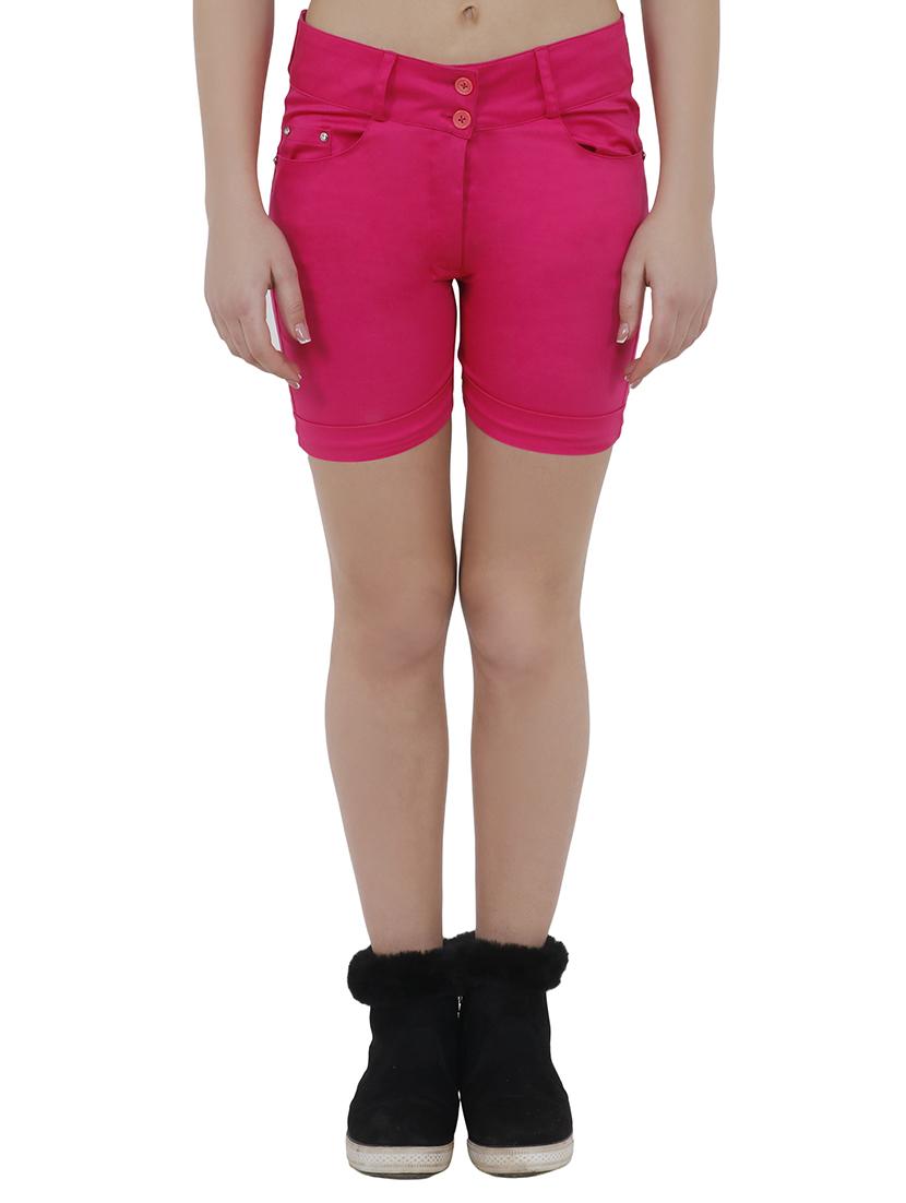 turn up hem button closure shorts - 15843078 - Zoom Image - 1