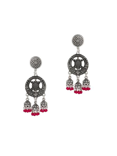 pink brass jhumka earring - 15843083 - Standard Image - 1