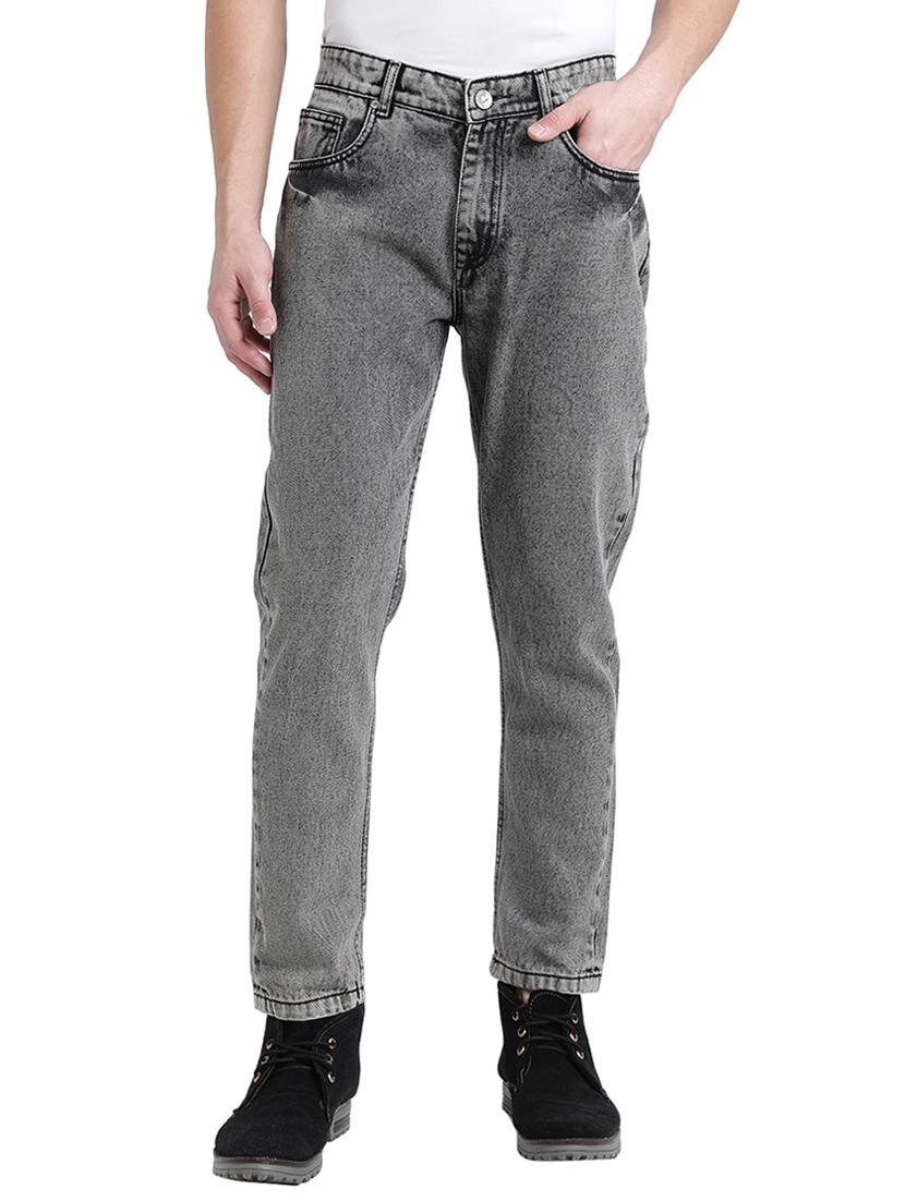 grey cotton plain jeans - 15843119 - Zoom Image - 1
