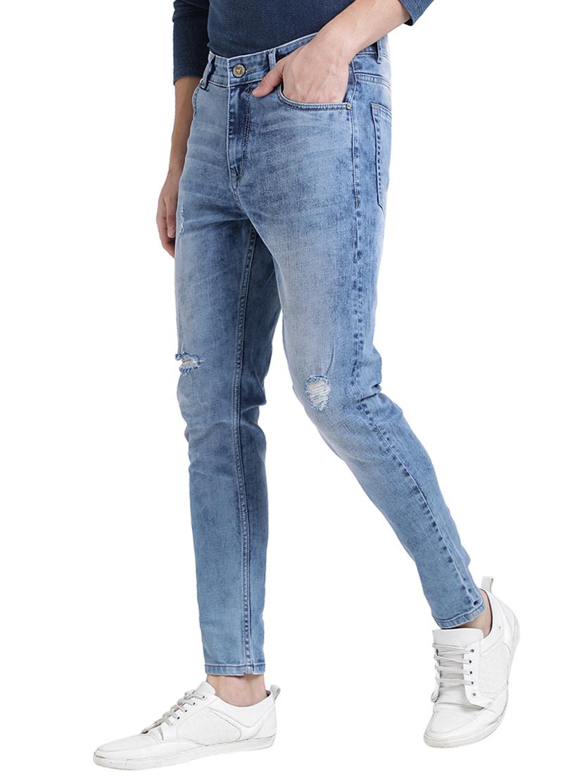 blue cotton blend ripped jeans - 15843142 - Zoom Image - 2