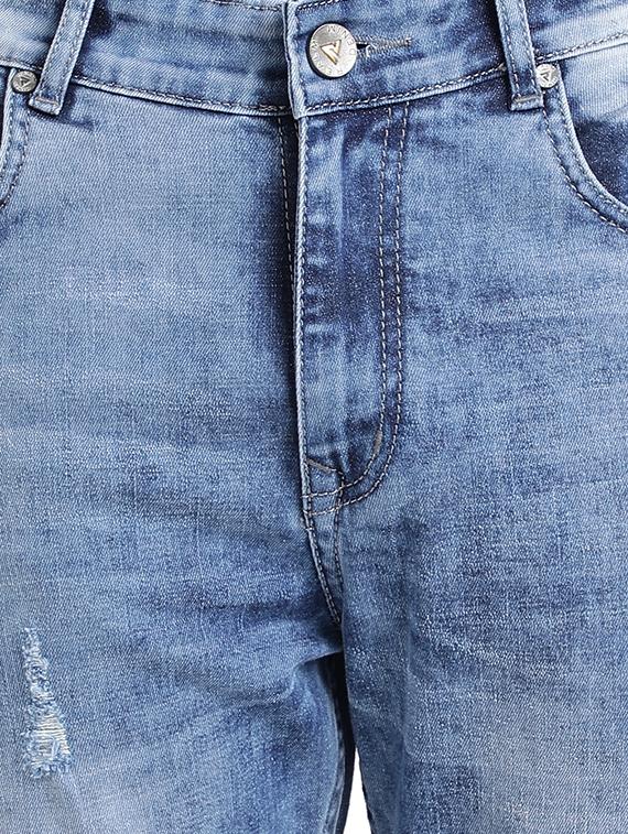 blue cotton blend ripped jeans - 15843142 - Zoom Image - 4