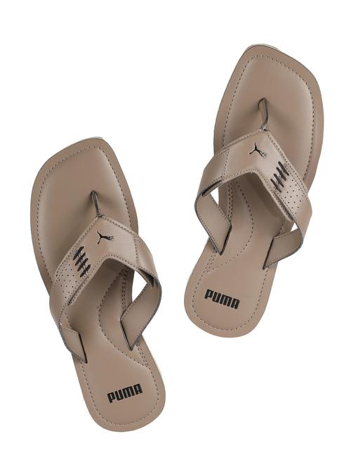 brown leatherette toe separator slippers - 15843196 - Very Small Image - 1