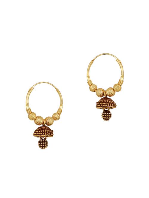 gold brass chandballi earring - 15843325 - Standard Image - 1