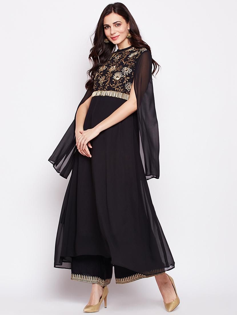 embroidered a-line kurta - 15843791 - Zoom Image - 1