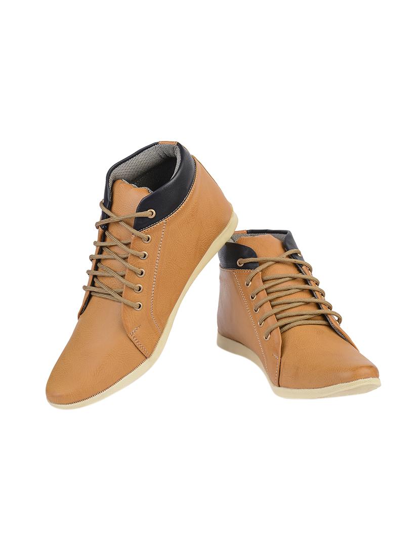 beige leatherette low ankle boots - 15843941 - Zoom Image - 1