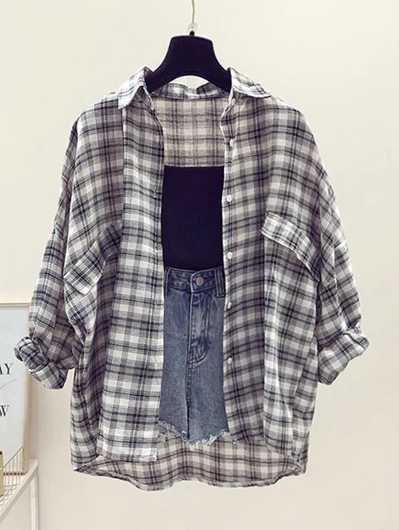grey checkered shirt - 15844129 - Zoom Image - 1