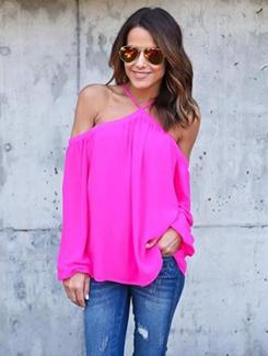 halter neck cold shoulder top - 15844148 - Standard Image - 1