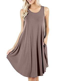 pocket detail a-line dress - 15844193 - Standard Image - 1