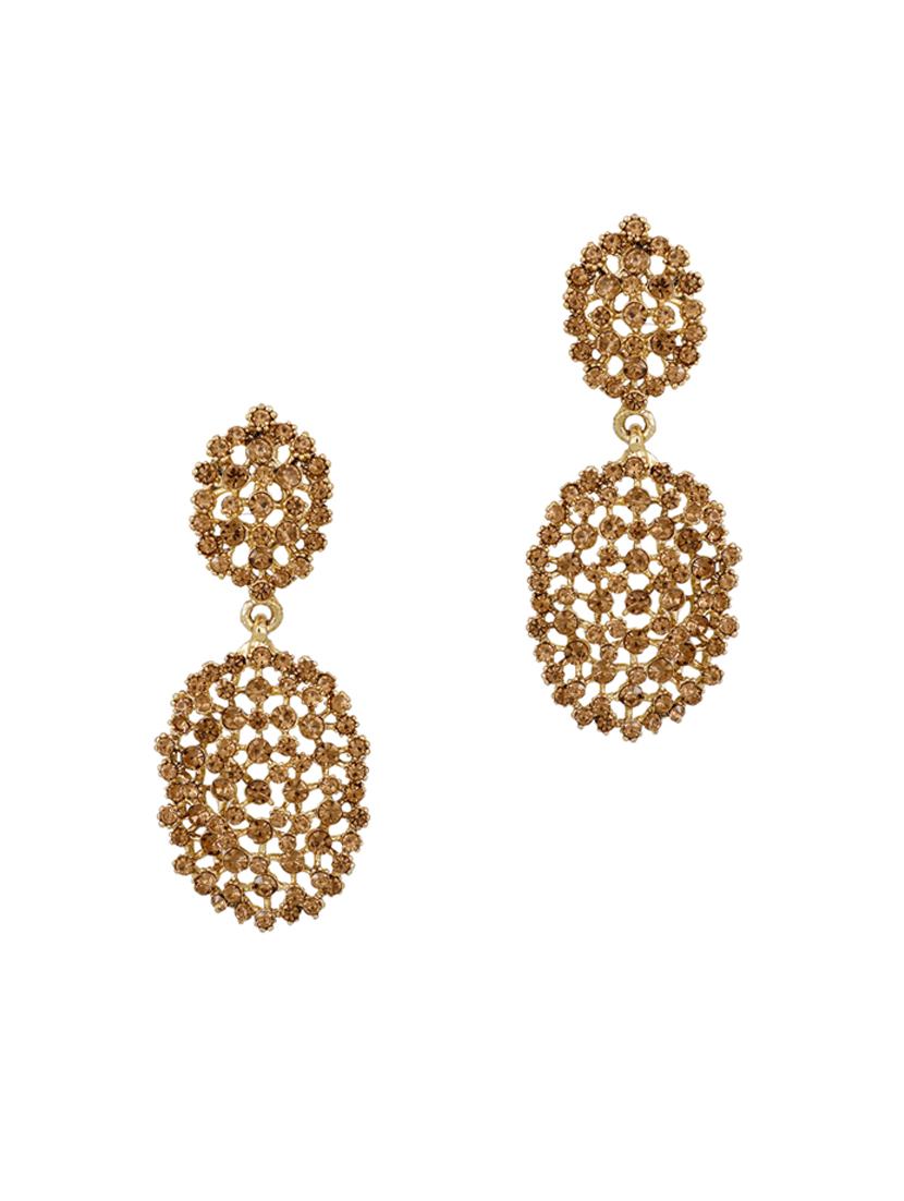 gold brass jhumka earring - 15845157 - Zoom Image - 1