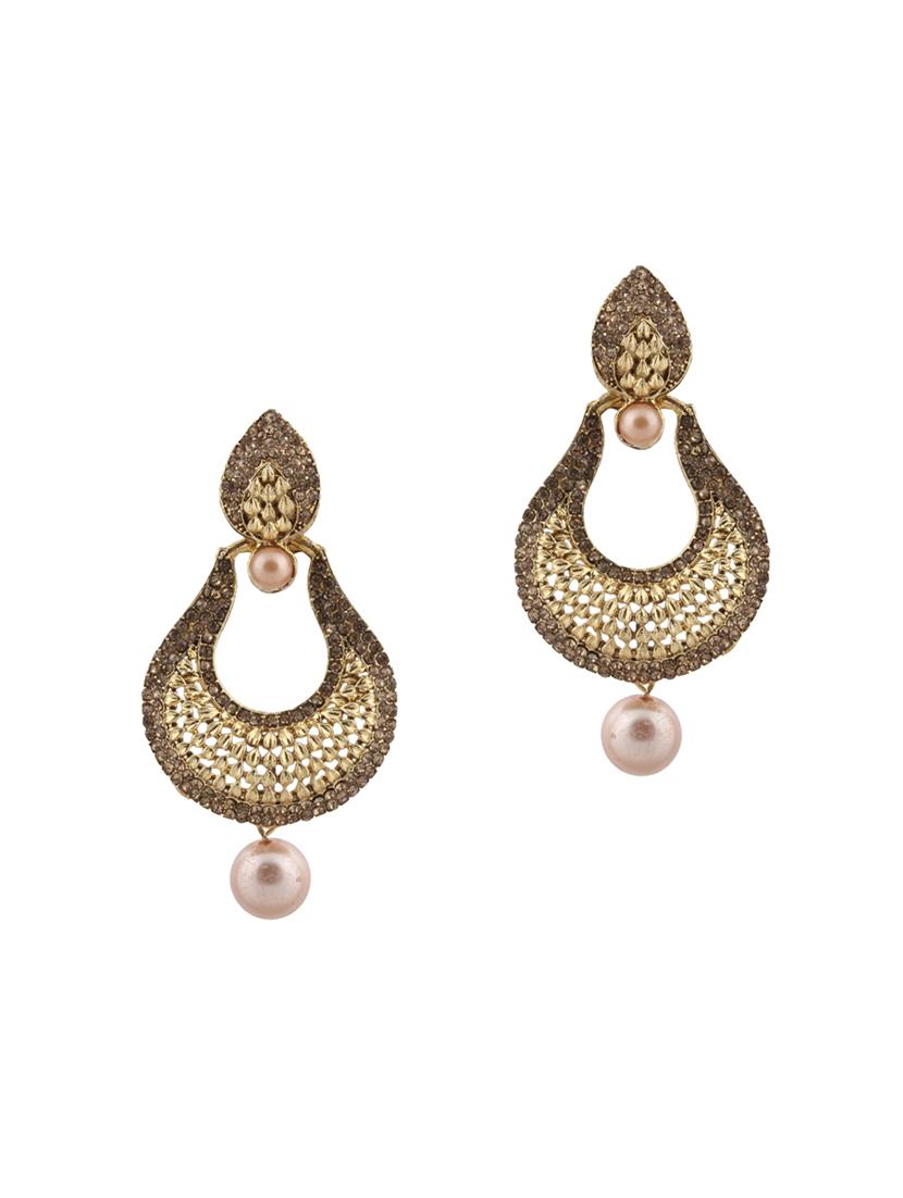 white brass chandellier earring - 15845302 - Zoom Image - 1