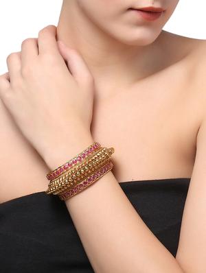 gold red tone bangle - 15845524 - Standard Image - 3