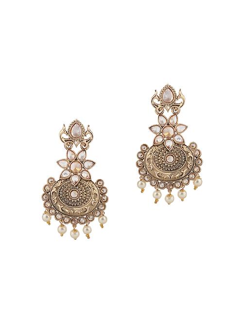brown brass chandballi earring - 15846358 - Very Small Image - 1