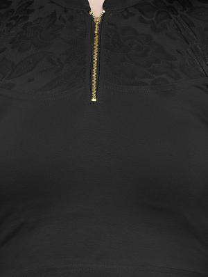 net zipper solid blouse - 15846880 - Standard Image - 4