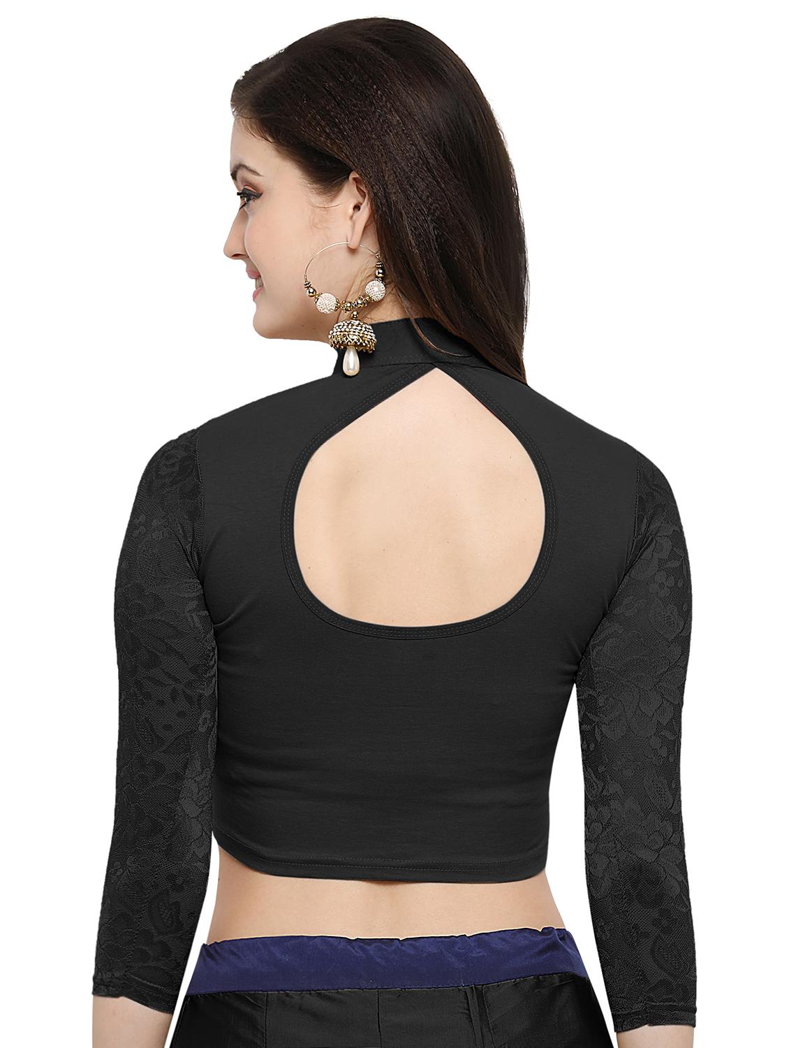net zipper solid blouse - 15846880 - Zoom Image - 3