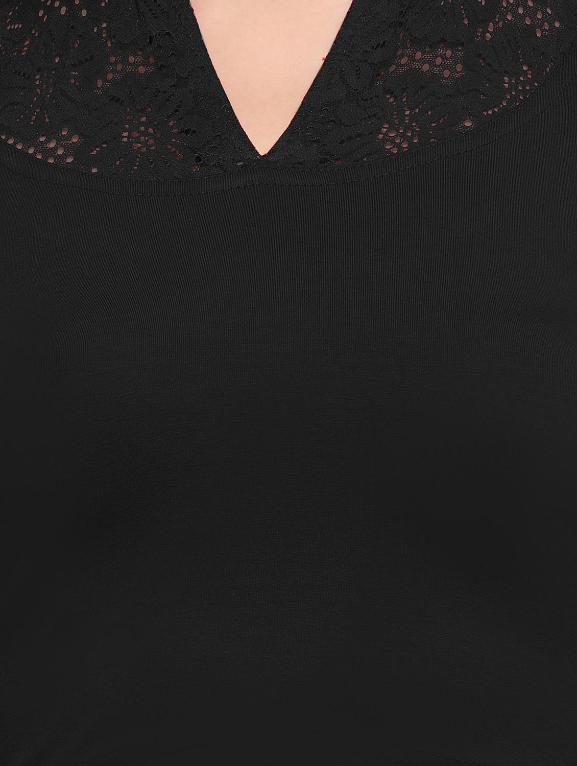 net sleeved solid blouse - 15846883 - Zoom Image - 4