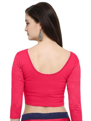 net sleeved solid blouse - 15846888 - Standard Image - 3