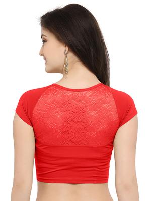 net sleeved solid blouse - 15846893 - Standard Image - 3