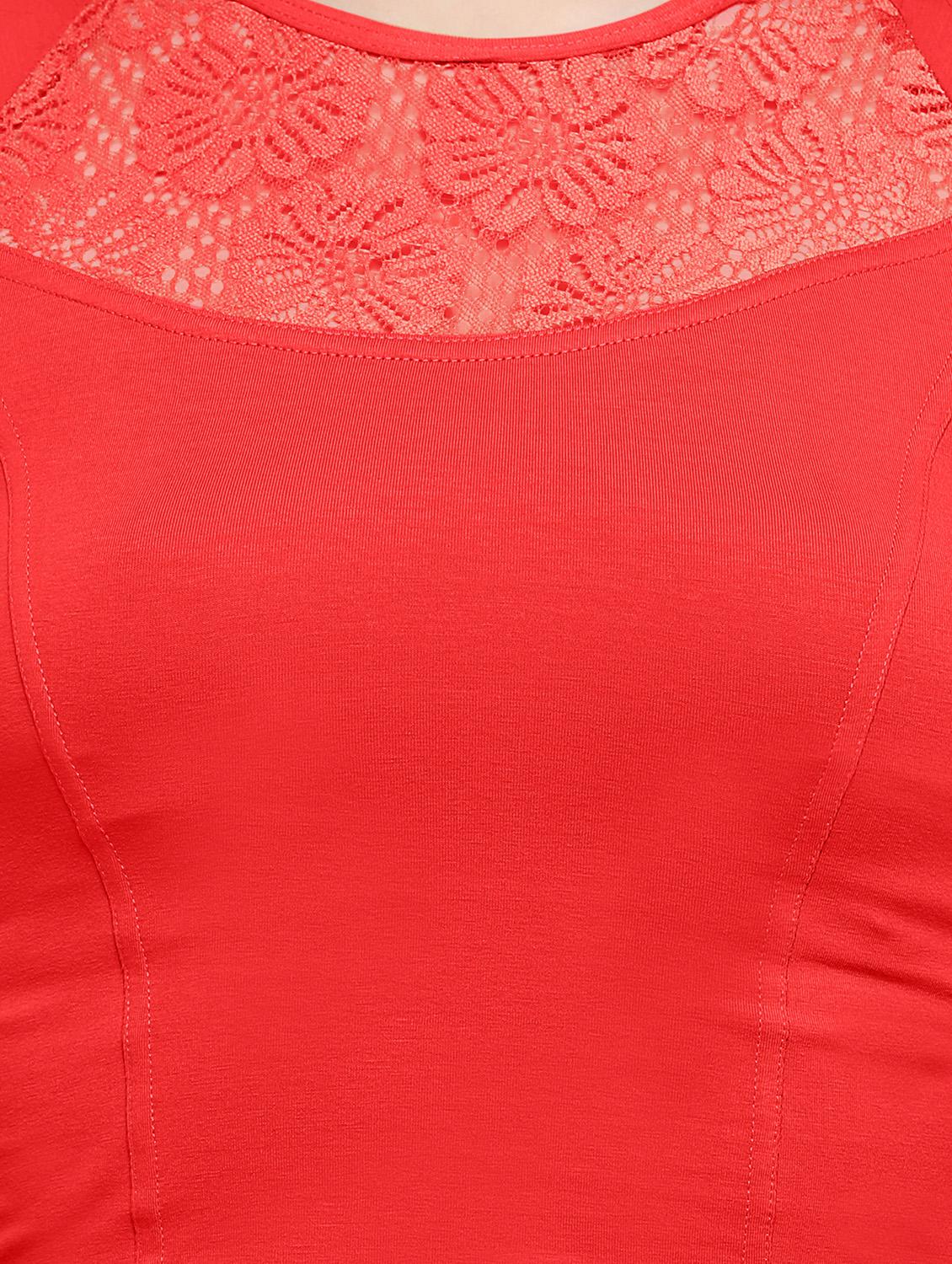 net sleeved solid blouse - 15846893 - Zoom Image - 4