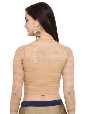 net solid blouse - 15846907 - Standard Image - 3