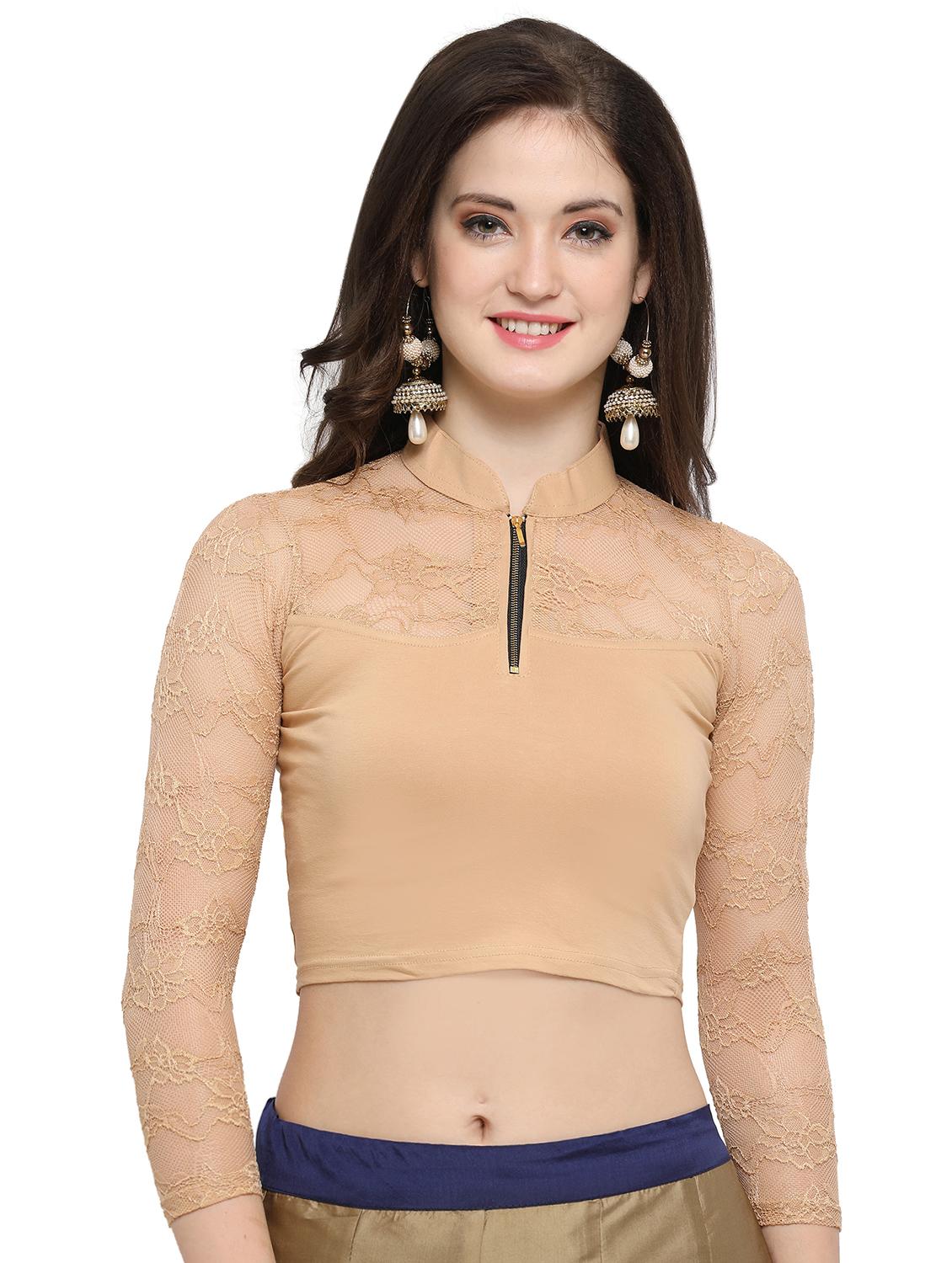 net solid blouse - 15846907 - Zoom Image - 1