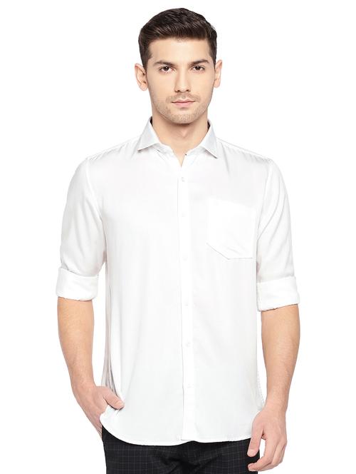 white solid casual shirt - 15847376 - Very Small Image - 1