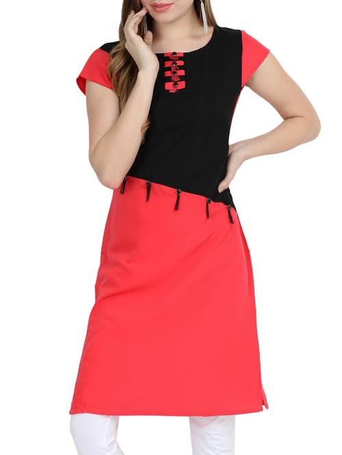 color block straight kurta - 15847431 - Very Small Image - 1