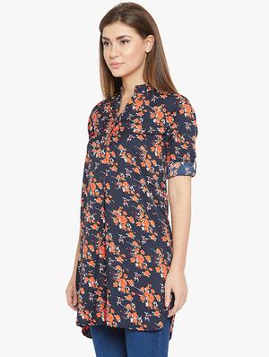 blue viscose straight kurti - 15847559 - Standard Image - 2