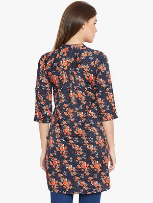 blue viscose straight kurti - 15847559 - Standard Image - 3