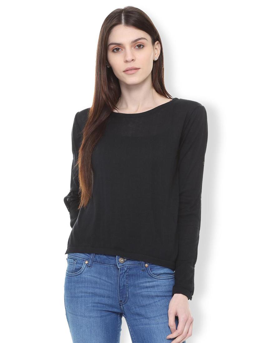 side slit button detail knitted top - 15848884 - Zoom Image - 1