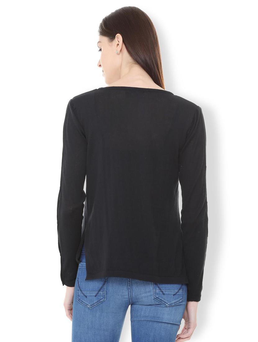 side slit button detail knitted top - 15848884 - Zoom Image - 2
