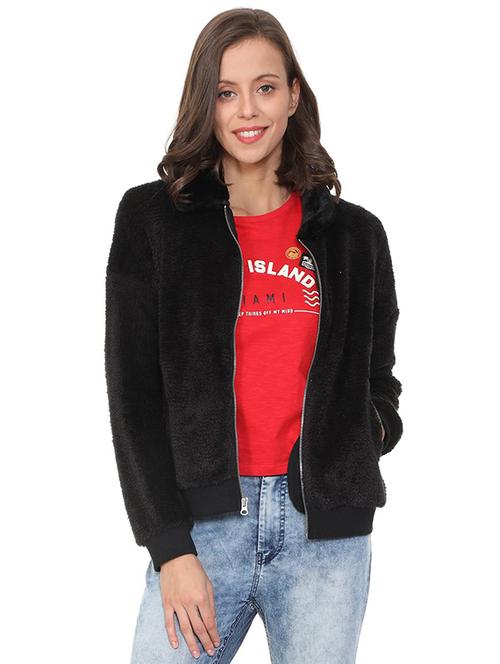drop shoulder toweling knit jacket - 15848901 - Very Small Image - 1
